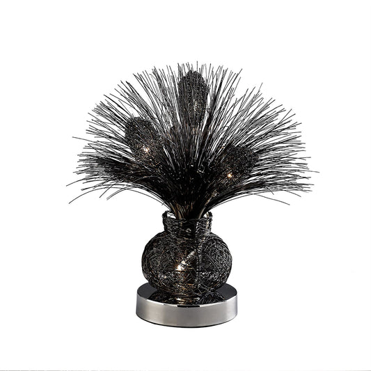 Diyas Home Lenore Aluminium (DH) Lenore Table Lamp 4 Light G4 Black/Polished Polished Chrome, NOT LED/CFL Compatible