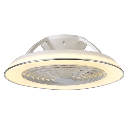 Samoa 60cm 70W LED Dimmable Ceiling Light With Built-In 35W DC Reversible Fan, White Finish c/w Remote Control, 5900lm