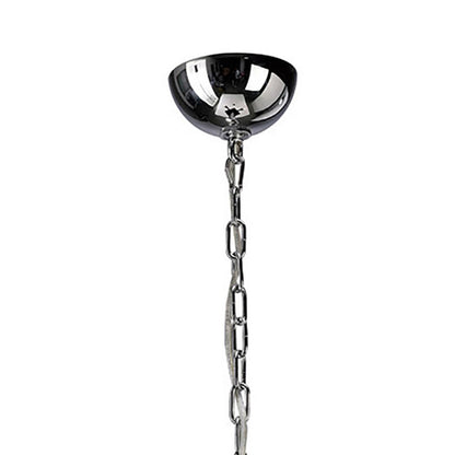 Diyas Nardini 50cm  3 Light E14 Polished Chrome/Black Faux Leather/Crystal Ceiling Pendant Light Fitting