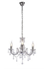 Deco Floria Chandelier with Acrylic Sconce & Acrylic Droplets 3 Light E14 Polished Chrome Finish