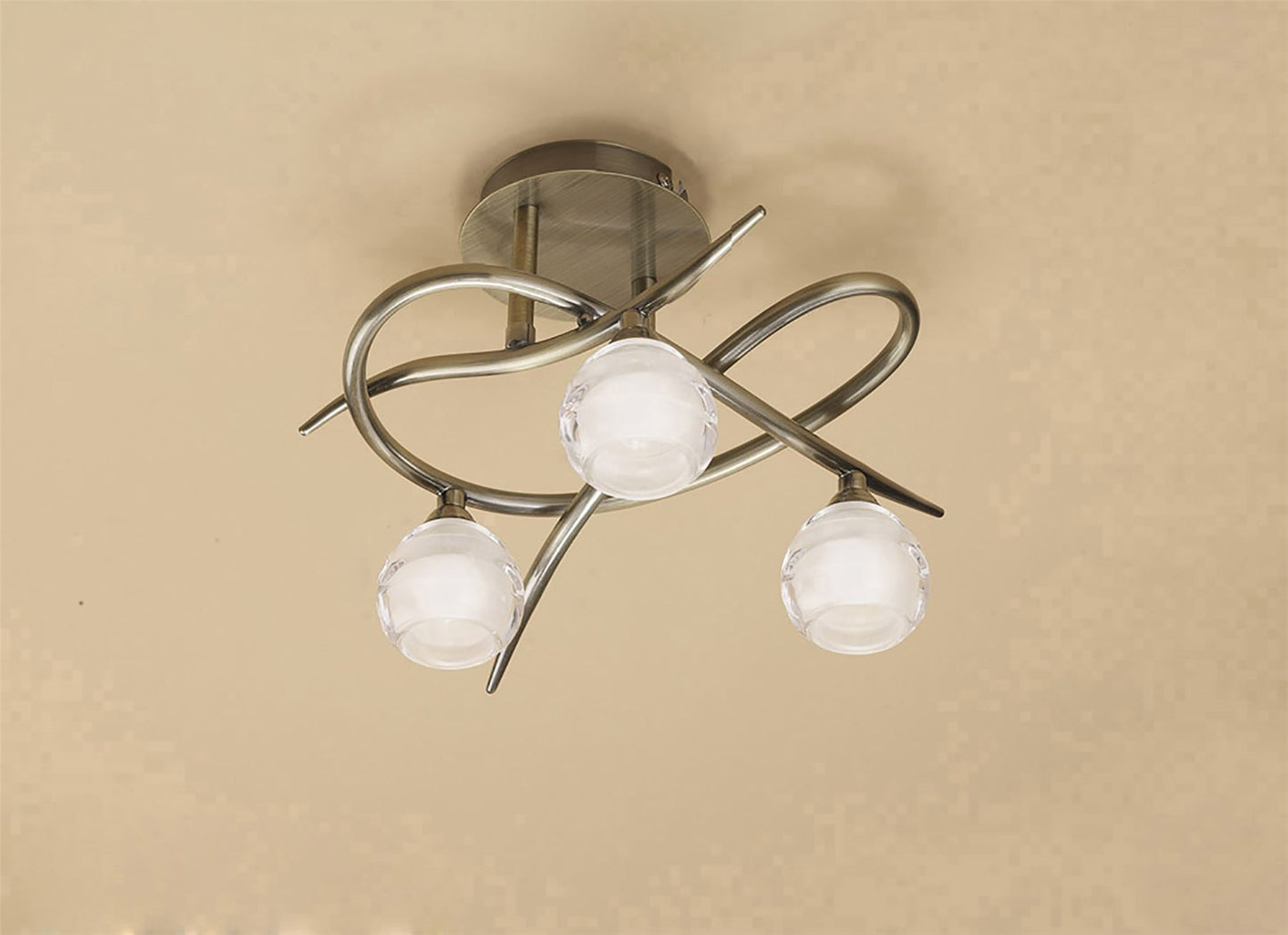 Mantra M1824 Loop Ceiling 3 Light G9 ECO, Antique Brass
