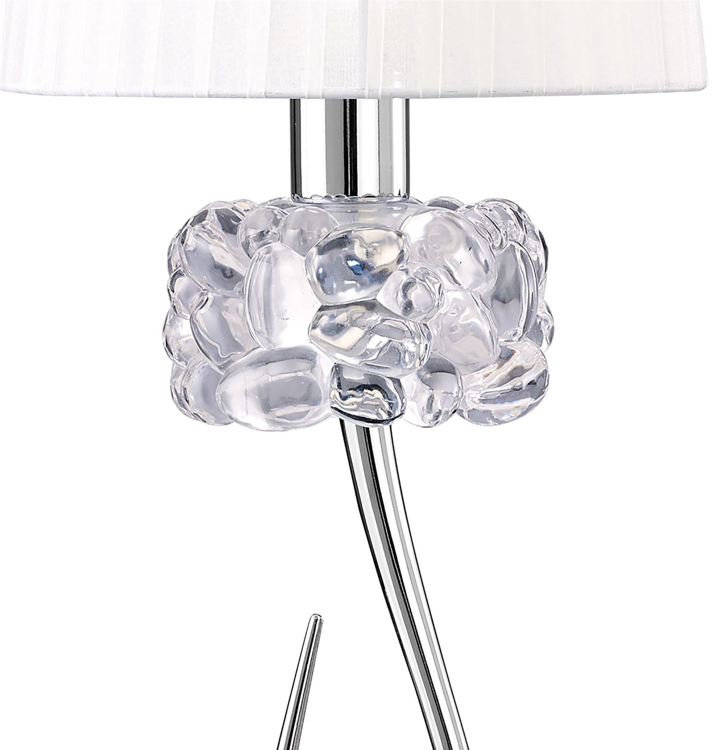 Mantra M4636 Loewe Table Lamp 1 Light E27 Large, Polished Chrome with White Shade