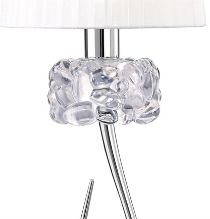 Mantra M4636 Loewe Table Lamp 1 Light E27 Large, Polished Chrome with White Shade