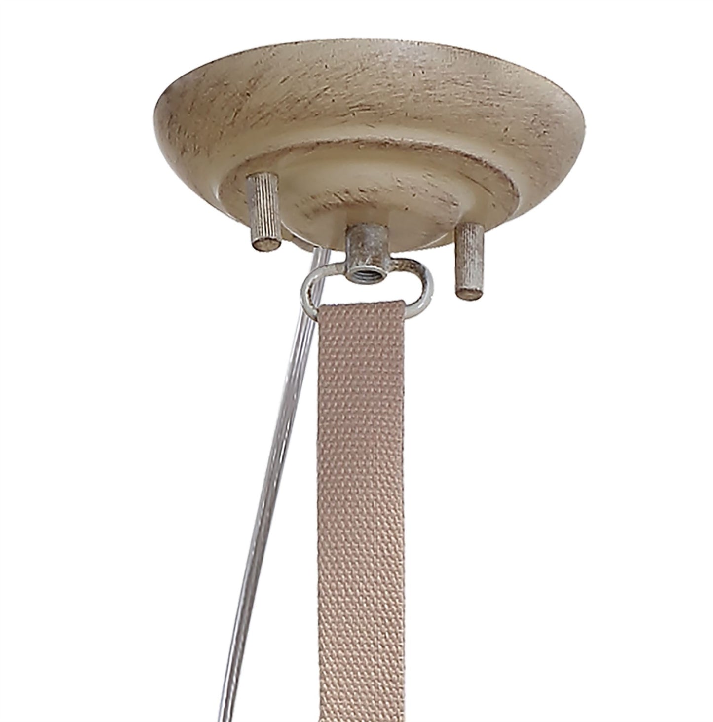 Mantra M5431 Industrial Ceiling 1 Light 40W E27 Medium, Sand Metal, Beige Belt