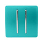 Trendi 2 Gang Artistic Modern Glossy Tactile Home Automation Switch Bright Teal