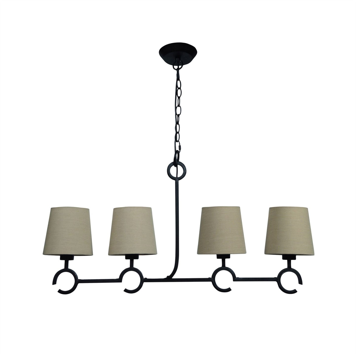 Mantra M5212 Argi Linear Pendant 4 Light Line E27 with Taupe Shades Brown Oxide