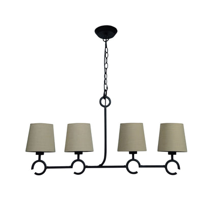 Mantra M5212 Argi Linear Pendant 4 Light Line E27 with Taupe Shades Brown Oxide
