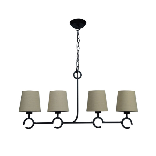 Mantra M5212 Argi Linear Pendant 4 Light Line E27 with Taupe Shades Brown Oxide