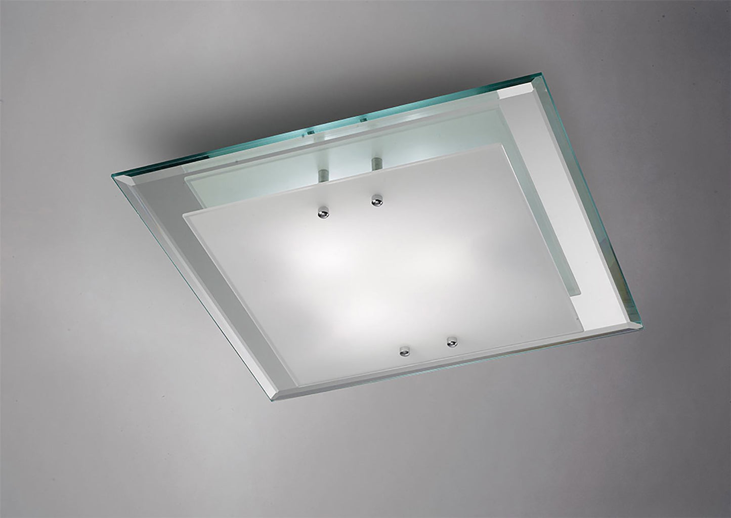 Deco Mira Ceiling Light, 400mm Square, 3 Light E27 Polished Chrome