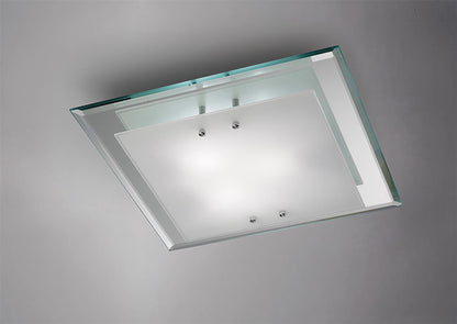Deco Mira Ceiling Light, 400mm Square, 3 Light E27 Polished Chrome