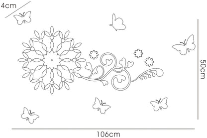 Diyas Home (DH) Infinity Butterfly Wall Art Clock White/Crystal Wall