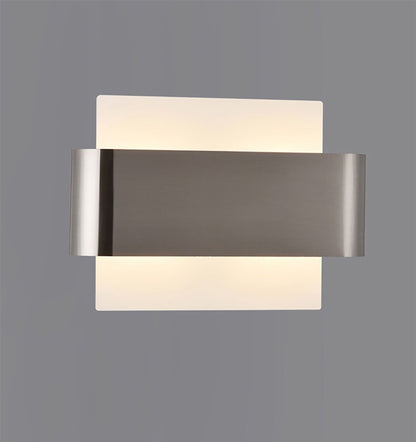 Deco Damo 2 Light G9 Flush Ceiling Light, White Base with Satin Nickel Centre Band
