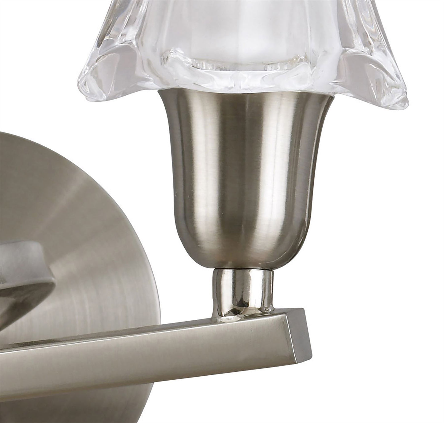 Mantra Alaska GU10 Wall Light Switched 2 Light L1/SGU10, Satin Nickel, CFL Lamps INCLUDED
