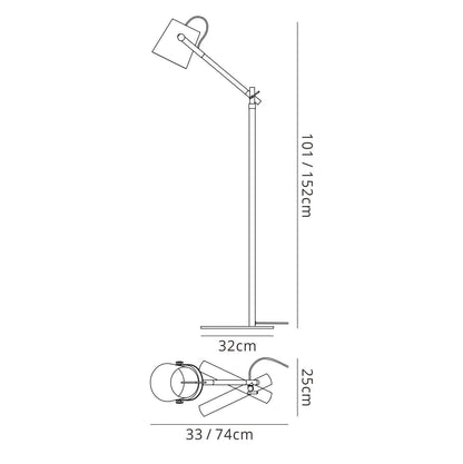 Mantra M4920 Nordica Floor Lamp with White Shade 1 Light E27, Matt White/Beech with Ivory White Shade