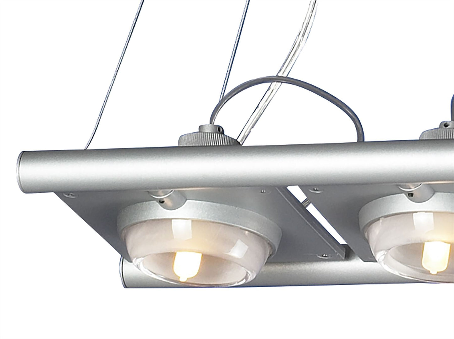 Mantra (0040 003) Ull Rectangular Pendant 4 Light G9 Silver Grey