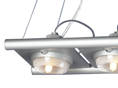 Mantra (0040 003) Ull Rectangular Pendant 4 Light G9 Silver Grey