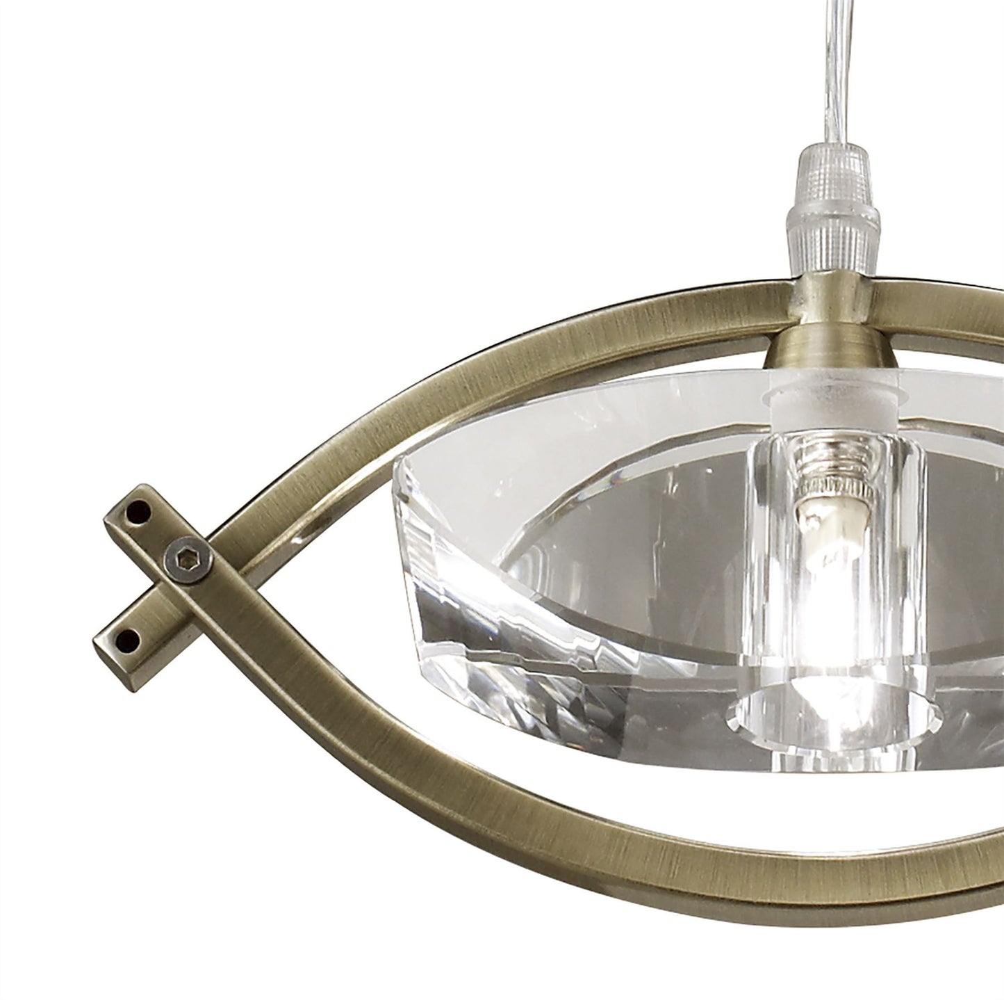 Mantra Kromo Pendant 1 Light G9, Antique Brass