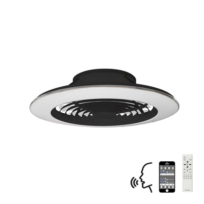 Alisio XL 73.5cm 95W LED Dimmable Ceiling Light & 58W DC Reversible Fan, Black Finish c/w Remote Control, APP & Alexa/Google Voice Control, 5900lm