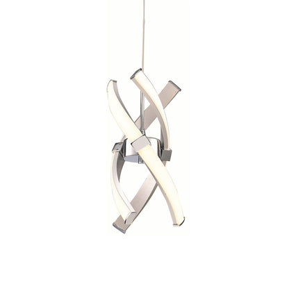 Mantra M5081 Espirales Pendant 1 Light 12W LED 3000K, 840lm, Silver/Frosted Acrylic/Polished Chrome, 3yrs Warranty