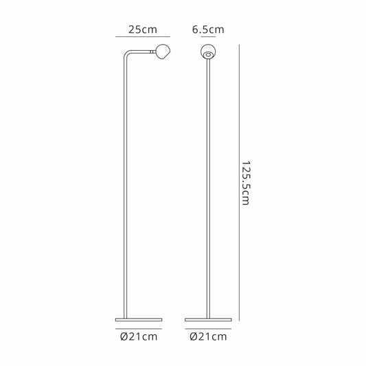 Mantra Fusion Eyes 125.5cm Floor Lamp, 6W LED, 3000K, 390lm, Sand Black, 3yrs Warranty