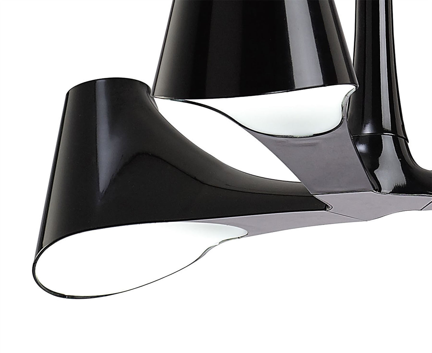 Mantra Ora 70cm Telescopic Convertible To Semi Flush 3 Light E27, Gloss Black/White Acrylic/Polished Chrome, CFL Lamps INCLUDED