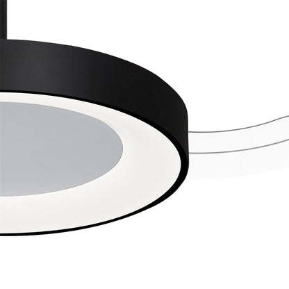Niseko Fan S 40cm 45W LED Dimmable Ceiling Light With Built-In 25W DC Fan, 2700-5000K Remote Control, 5000lm, Black, 5yrs Warranty