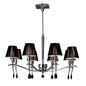 Mantra M0341 Siena Pendant Round 8 Light E14, Polished Chrome with Black Shades and Black Crystal