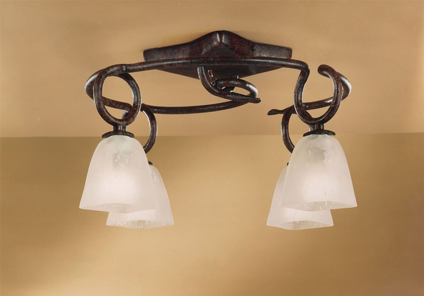 Mantra (0001 002) Oberture 54cm Ceiling 4 Light E14, Brown/Black Oxide