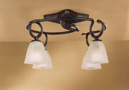 Mantra (0001 002) Oberture 54cm Ceiling 4 Light E14, Brown/Black Oxide