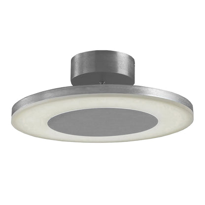 Mantra Hemisferic 36cm Ceiling 1 X 28W LED Round 3000K, 1800lm, Satin Aluminium/Frosted Acrylic, 3yrs Warranty Ceiling