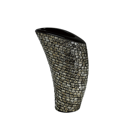 Diyas Home (DH) Celeste Mosaic Vase Large Polished Chrome Mosaic