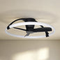 Nepal Mini 75cm 55W LED Dimmable Ceiling Light With Built-In 30W DC Reversible Fan, Black, c/w Remote & APP Control, 5200lm