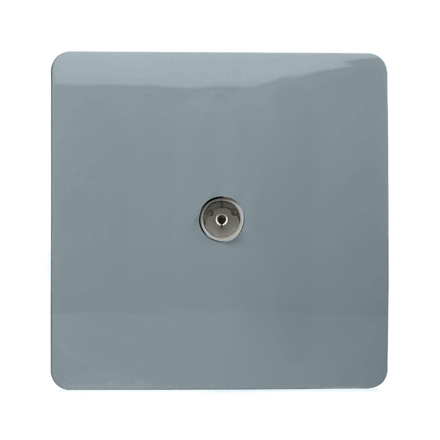 Trendi Artistic Modern Glossy Tactile TV Socket Cool Grey