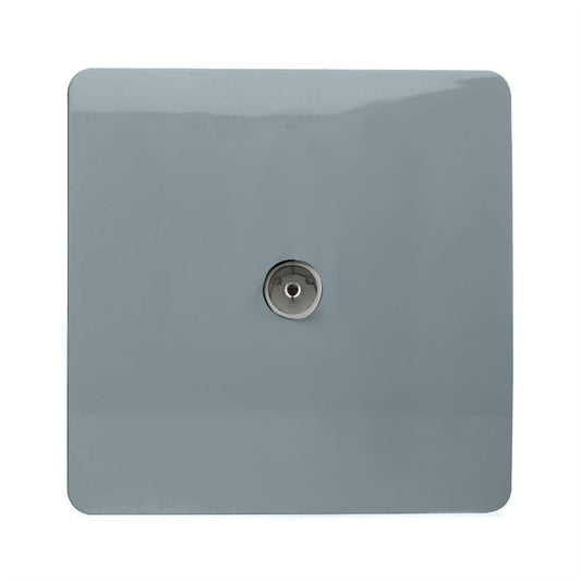 Trendi Artistic Modern Glossy Tactile TV Socket Cool Grey