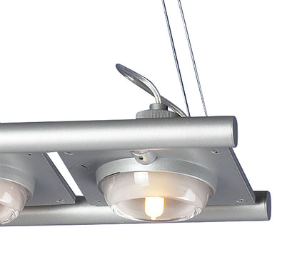 Mantra (0040 003) Ull Rectangular Pendant 4 Light G9 Silver Grey