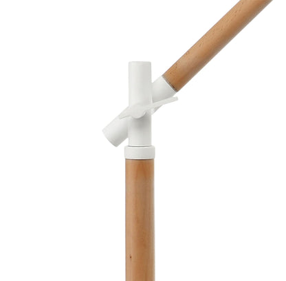 Mantra M4920 Nordica Floor Lamp with White Shade 1 Light E27, Matt White/Beech with Ivory White Shade