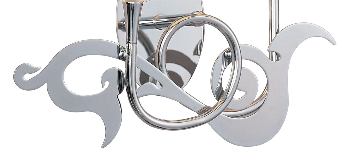 Mantra Acanto Wall Light 2 Light E14, Polished Chrome with Black Shades