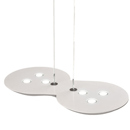 Mantra M5872 Flow Linear Pendant 6 Light GU10, Chrome, White