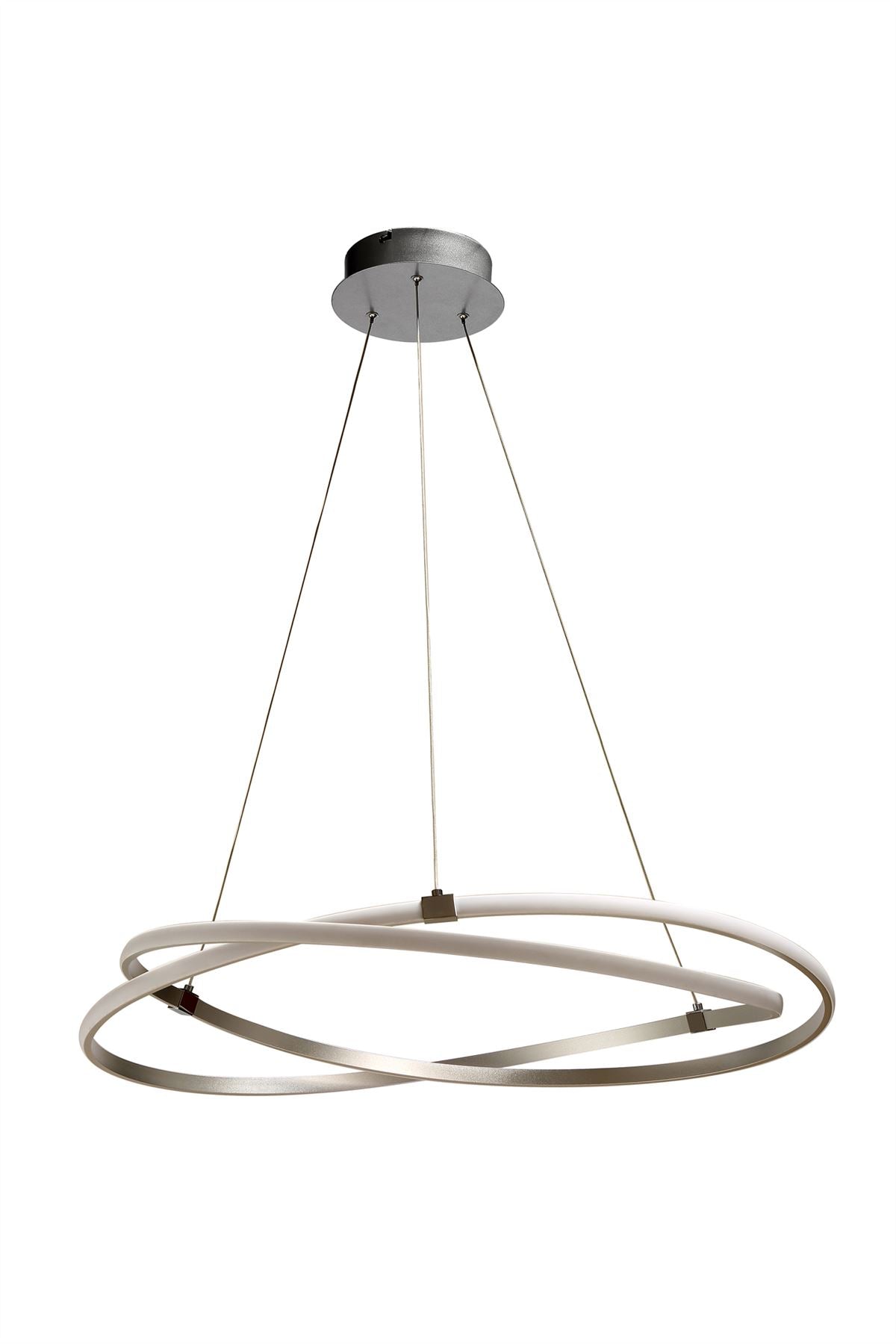 Mantra M5380 Infinity Pendant 42W LED 3000K, 3400lm, Silver/Polished Chrome/White Acrylic, 3yrs Warranty
