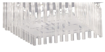 Diyas Capella Square Flush  6 Light G9 Polished Chrome/Glass Ceiling Light Fitting