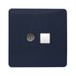 Trendi Switch 2 Gang Female TV Co-Axial & RJ45 Cat 6 Modern Designer PC Ethernet Sockets in Navy