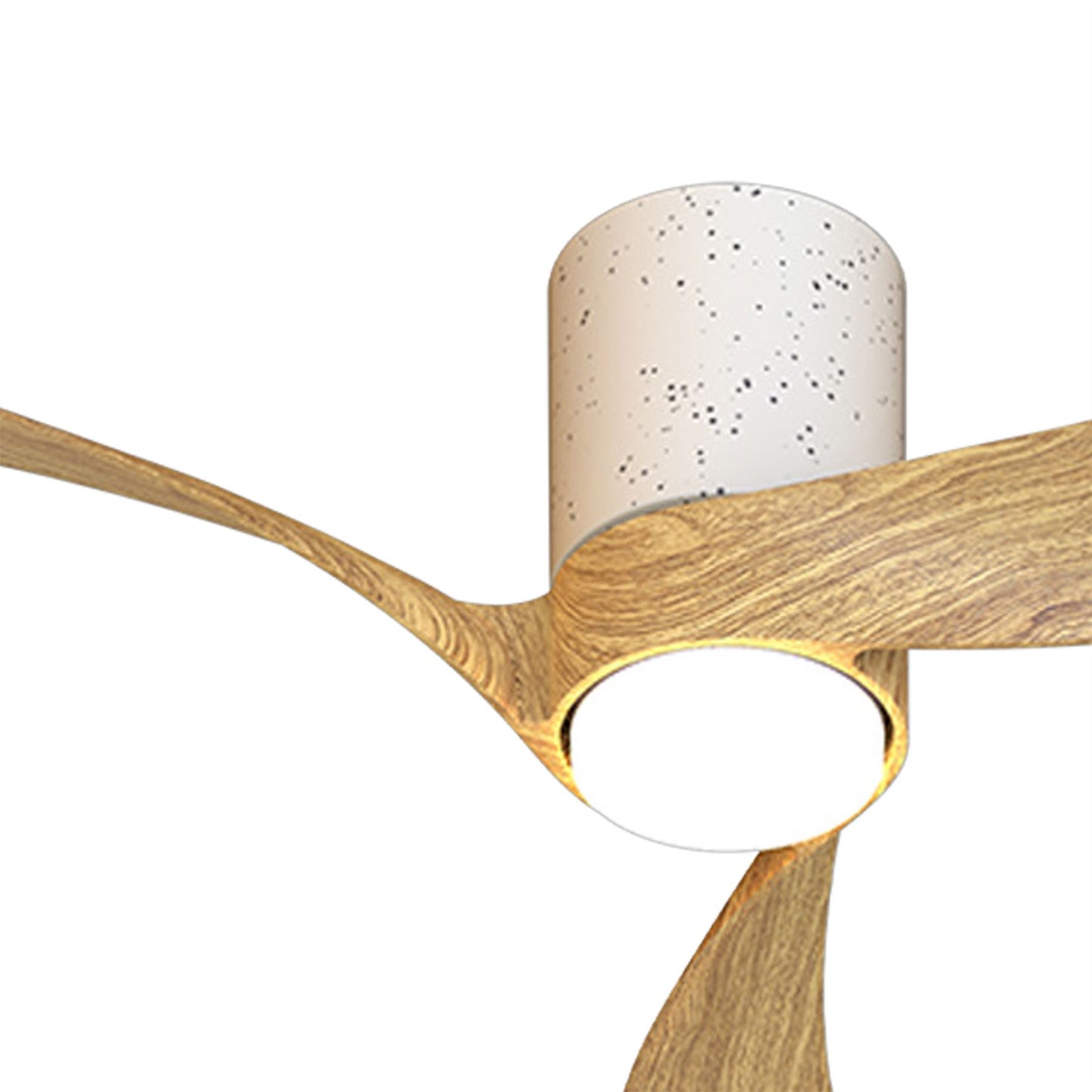 Nemo II XS 72cm 15W LED Dimmable Ceiling Light With Built-In 26W DC Fan, 3000-5000K Remote Control, 3000lm, Wood/White Ceramic, 5yrs Warranty