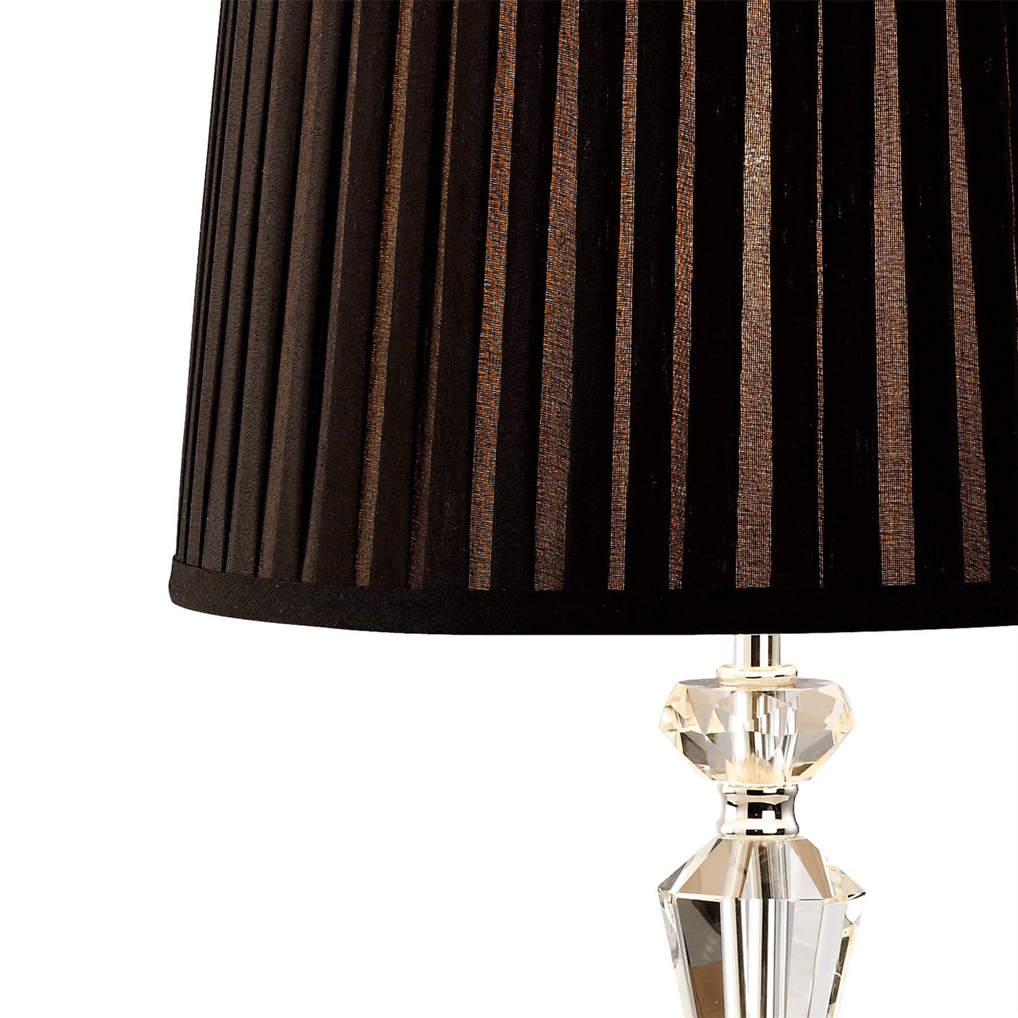 Diyas Renee Crystal Table Lamp WITHOUT SHADE 1 Light E27 Silver Finish