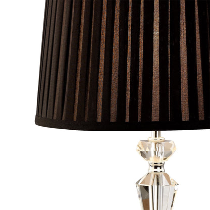 Diyas Renee Crystal Table Lamp WITHOUT SHADE 1 Light E27 Silver Finish