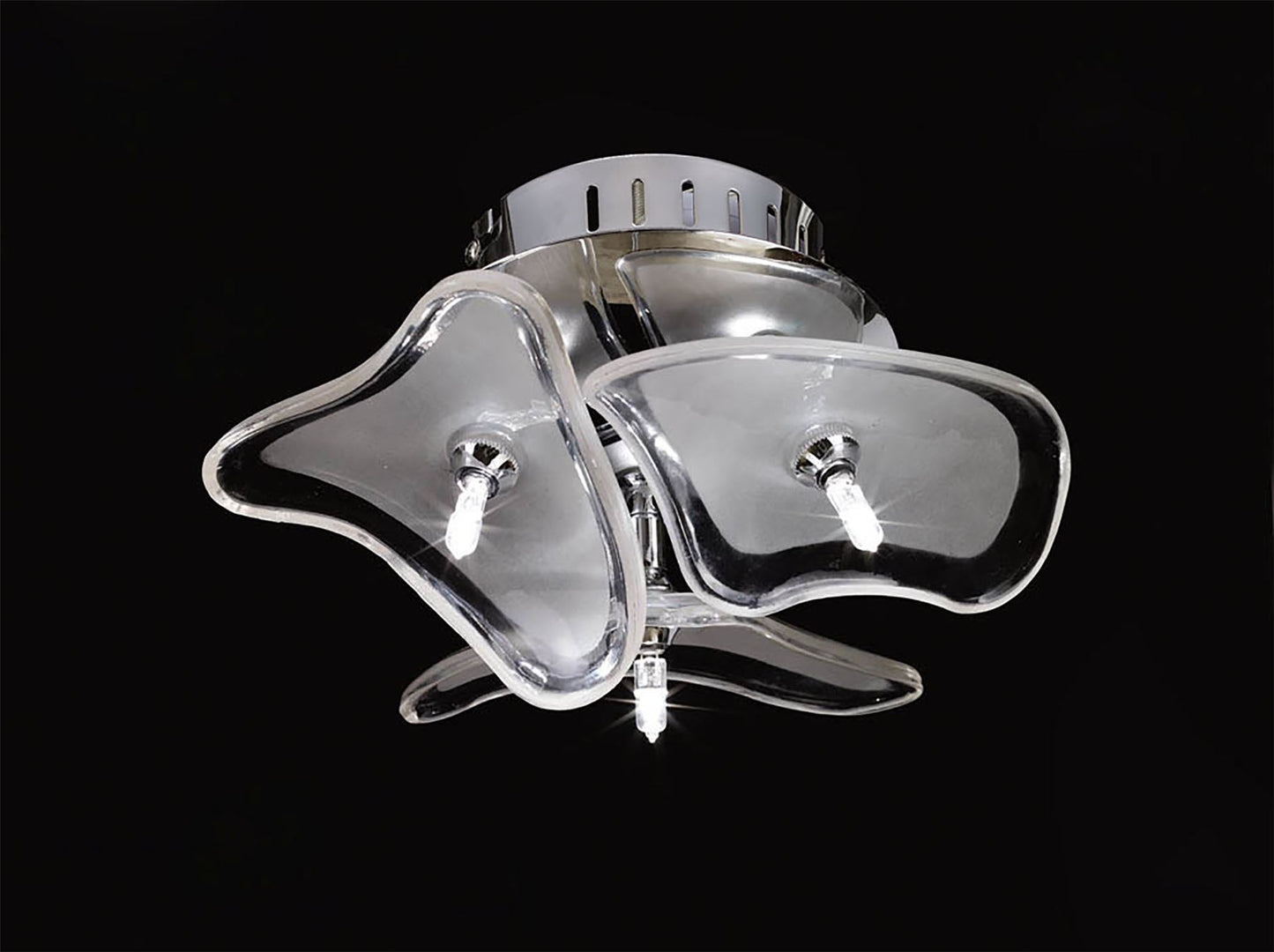 Mantra Otto Ceiling/Wall 3 Light G4 Round, Polished Chrome/Frosted Glass, NOT LED/CFL Compatible