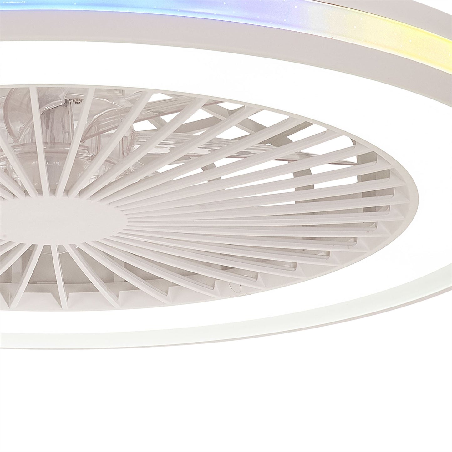 Gamer 53cm 60W LED Dimmable White/RGB Ceiling Light With Built-In 26W DC Reversible Fan, c/w Remote Control, 4200lm, White