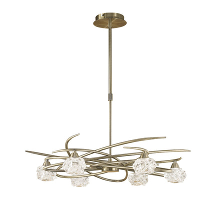 Mantra M4072 Maremagnum Telescopic Semi Flush Convertible 6 Light G9, Antique Brass