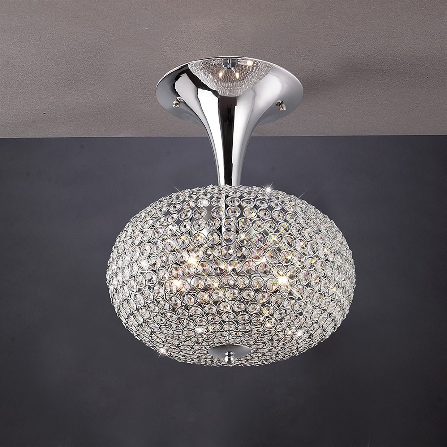 Diyas Vado 35cm Semi Flush 5 Light G9 Polished Chrome/Crystal