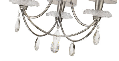 Mantra M6303 Sophie Pendant 63cm Round, 3 x E14 (Max 20W), Silver Painting, White Shades