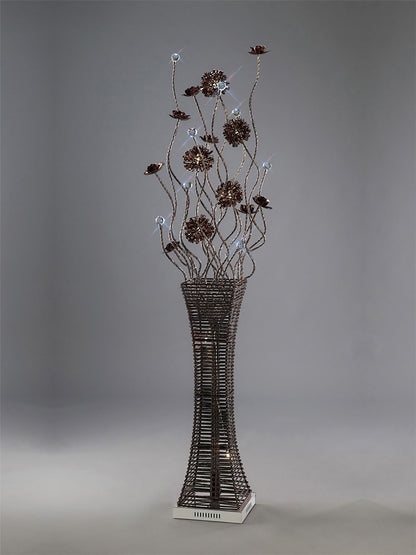 Diyas Home Majella Aluminium (DH) Majella Floor Lamp 7 Light G4 Polished Chrome/Coffee/Crystal, NOT LED/CFL Compatible